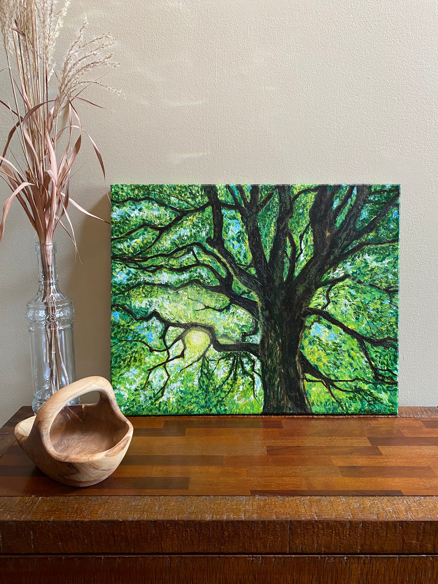 Hope - Oil Painting of a Tree in Sun