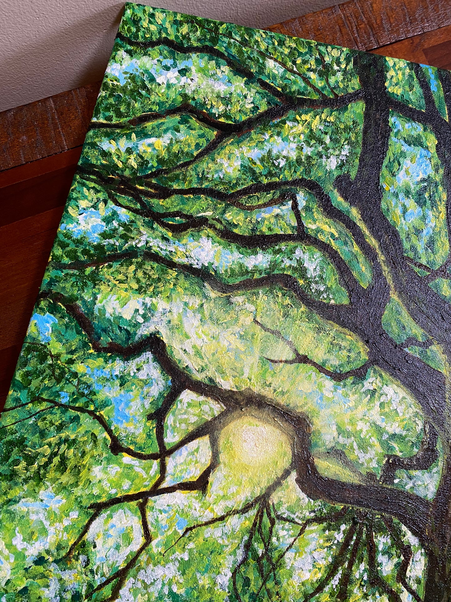 Hope - Oil Painting of a Tree in Sun