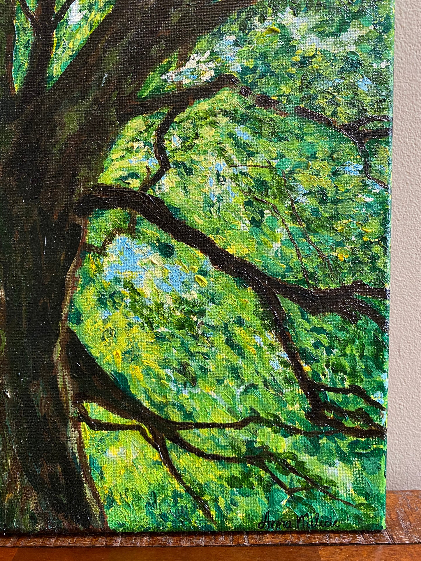 Hope - Oil Painting of a Tree in Sun