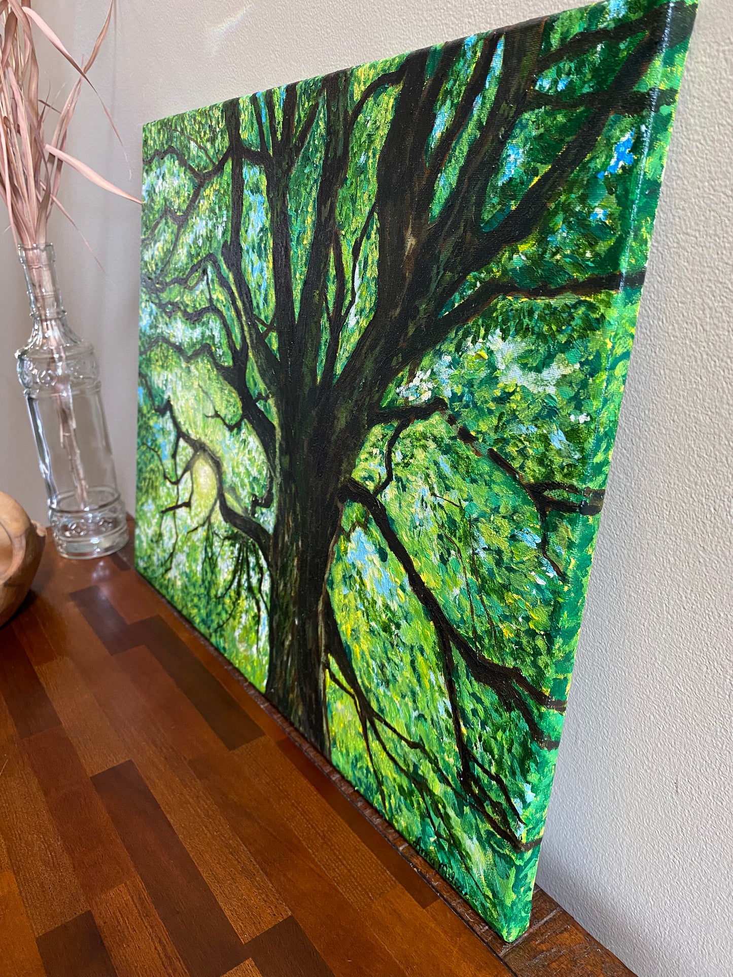 Hope - Oil Painting of a Tree in Sun