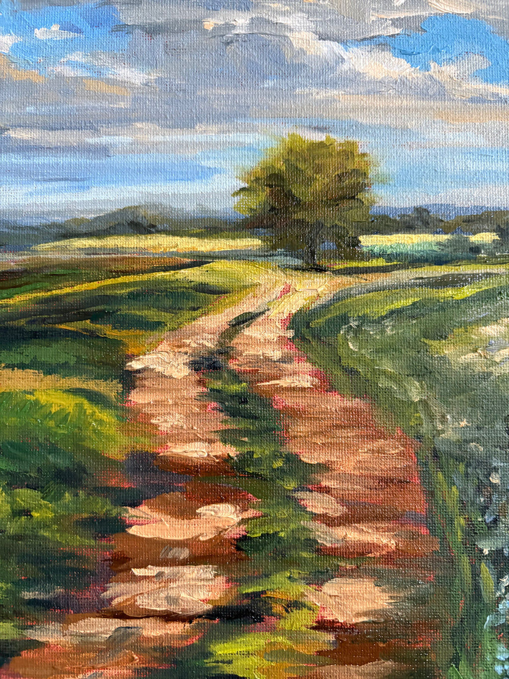 Countryside Farm Landscape - Original Oil Painting
