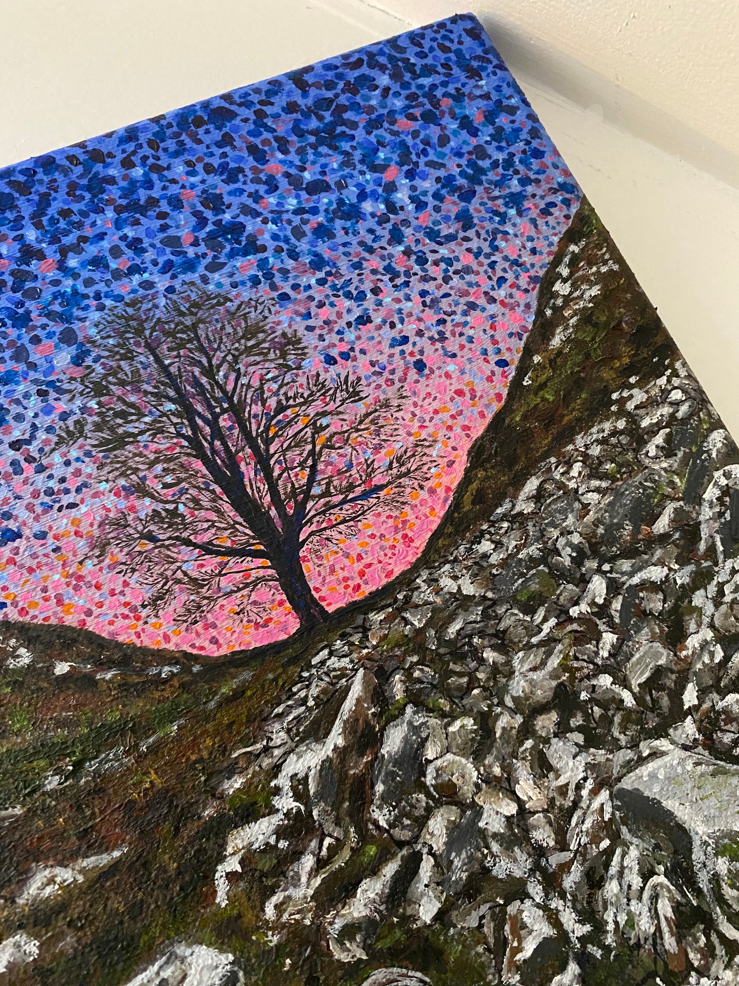 Joy - Oil Painting of a Tree in Sunset