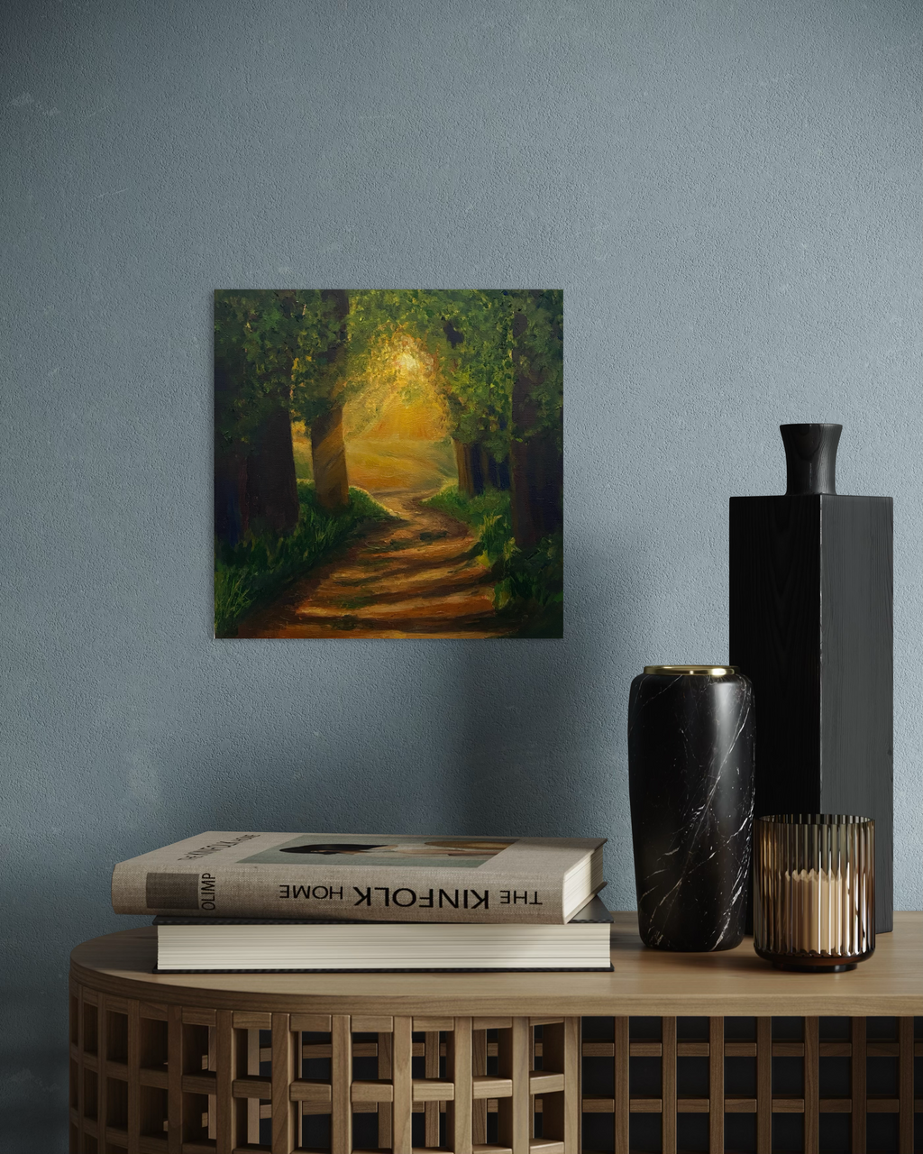 Sunny Forest Path - Oil Painting