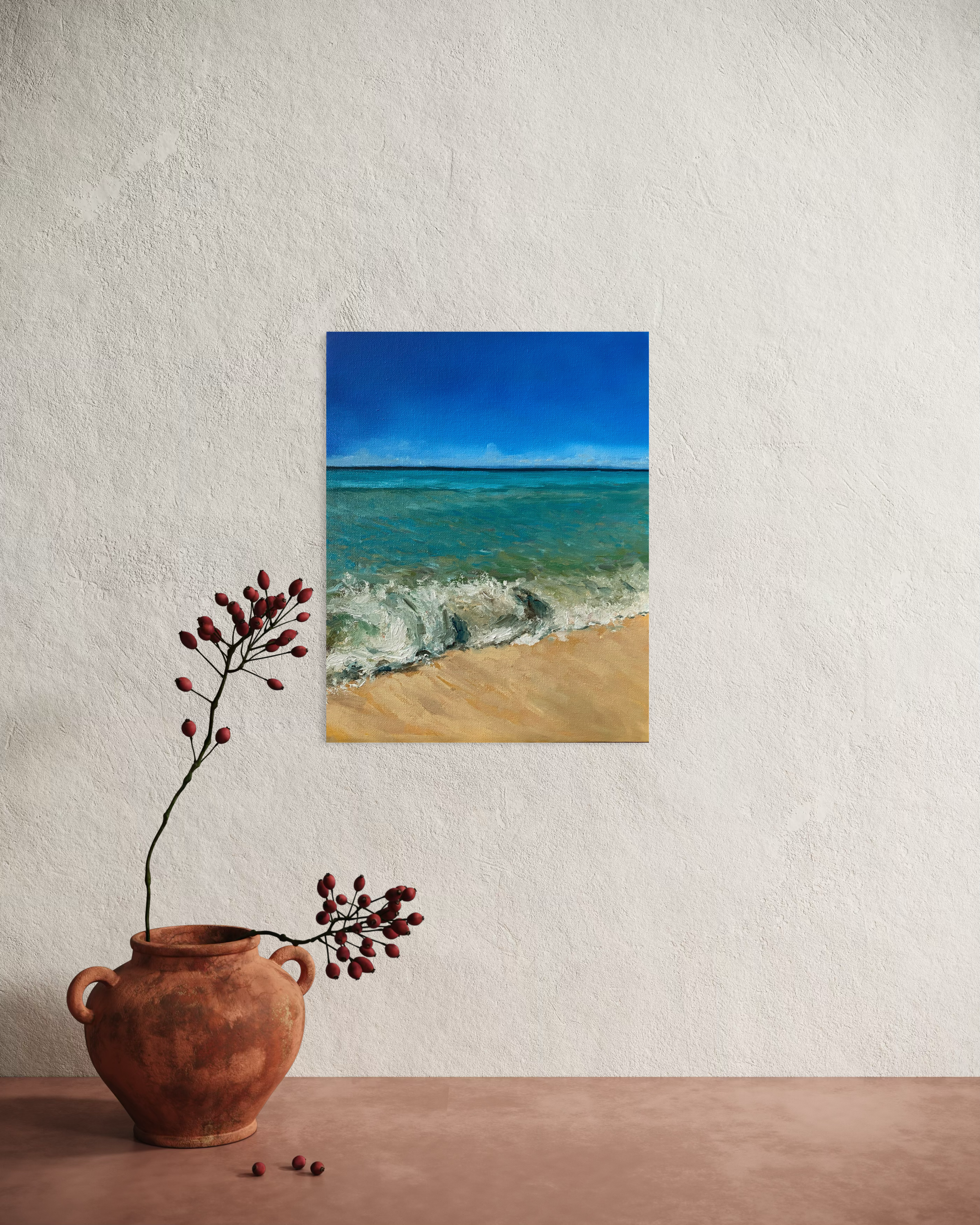 A Calm Seascape - Oil Painting