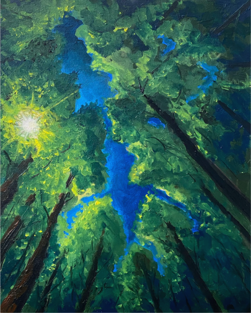 Sun in the Forest - Oil Painting