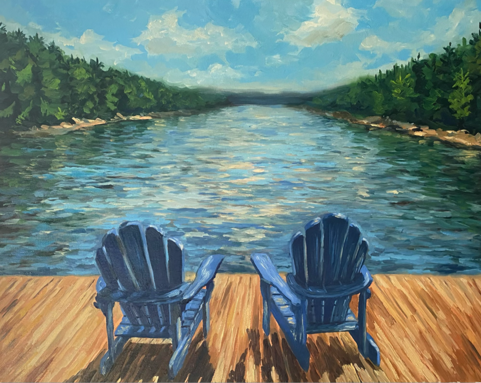 Summer on the Lake - Oil Painting