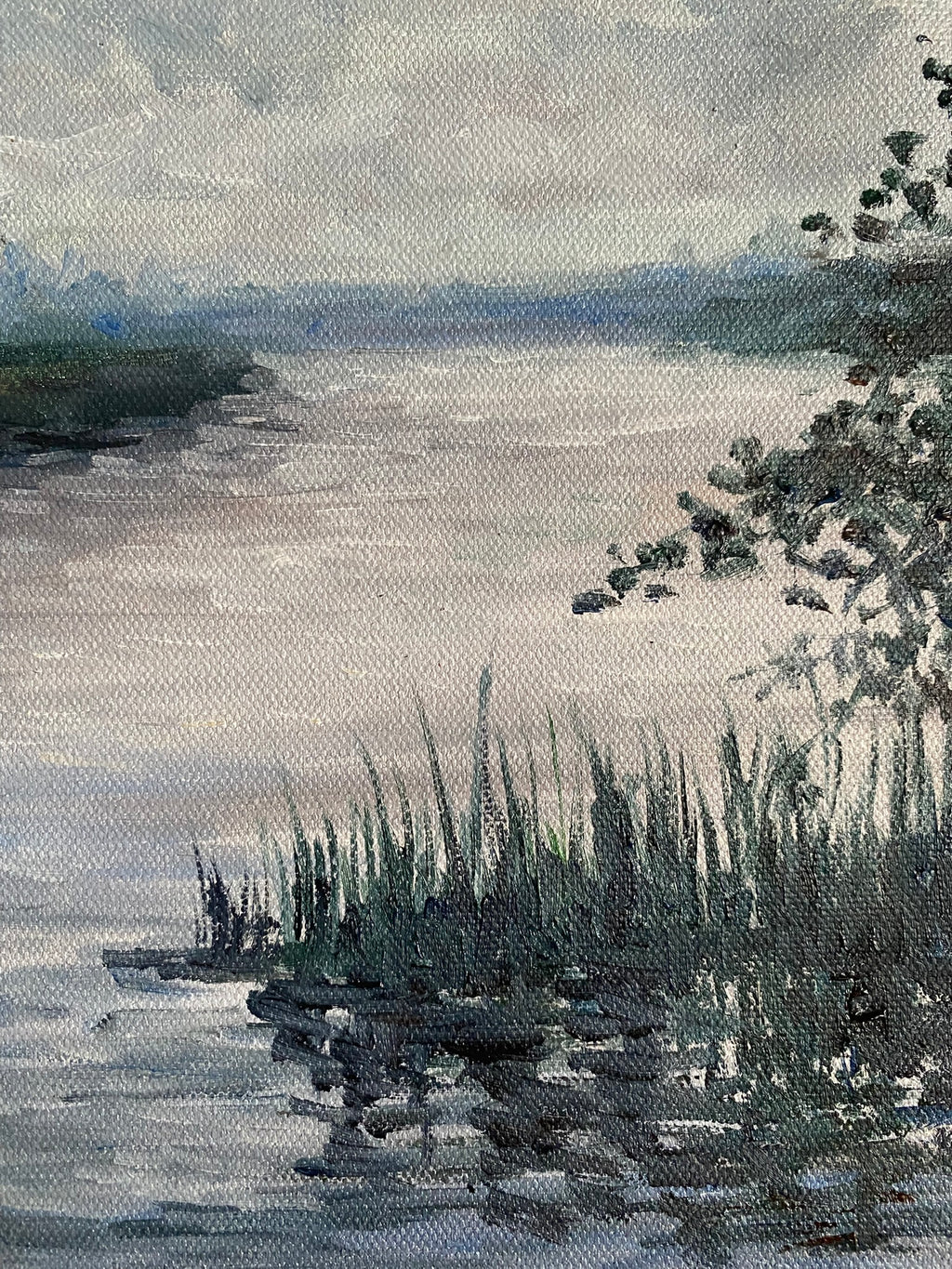 Cottage on the Lake - Oil Painting