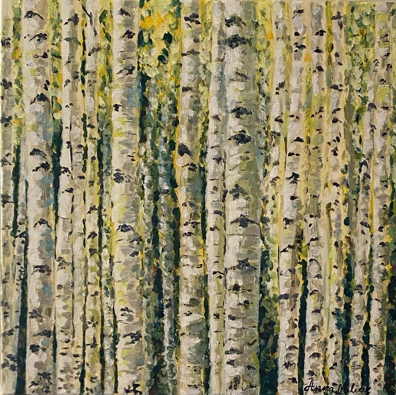 Delight - Oil Painting of Birches