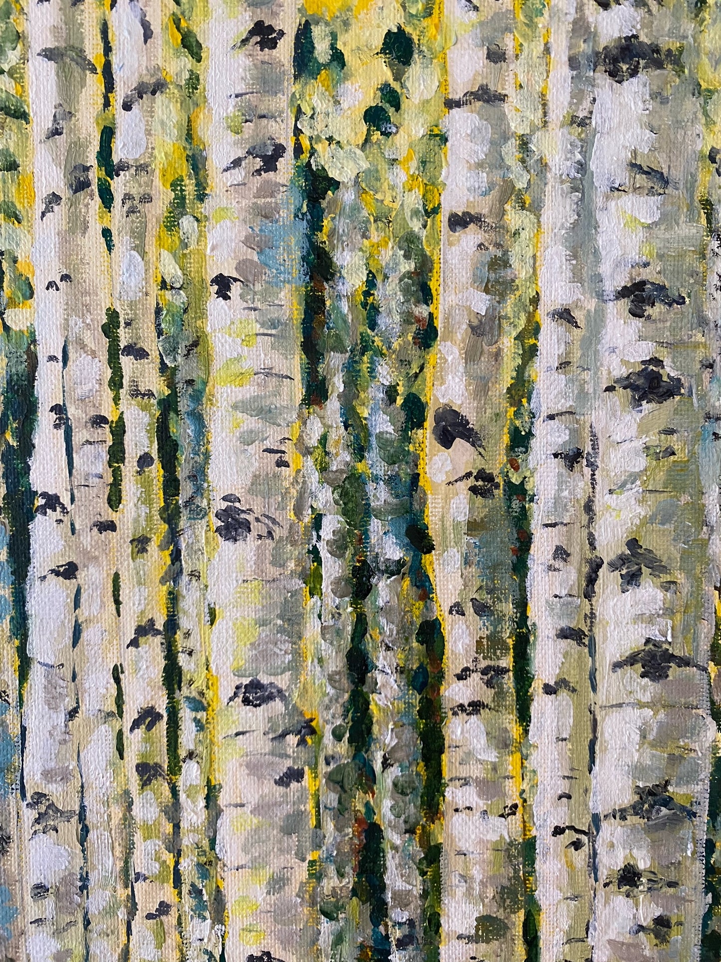 Delight - Oil Painting of Birches