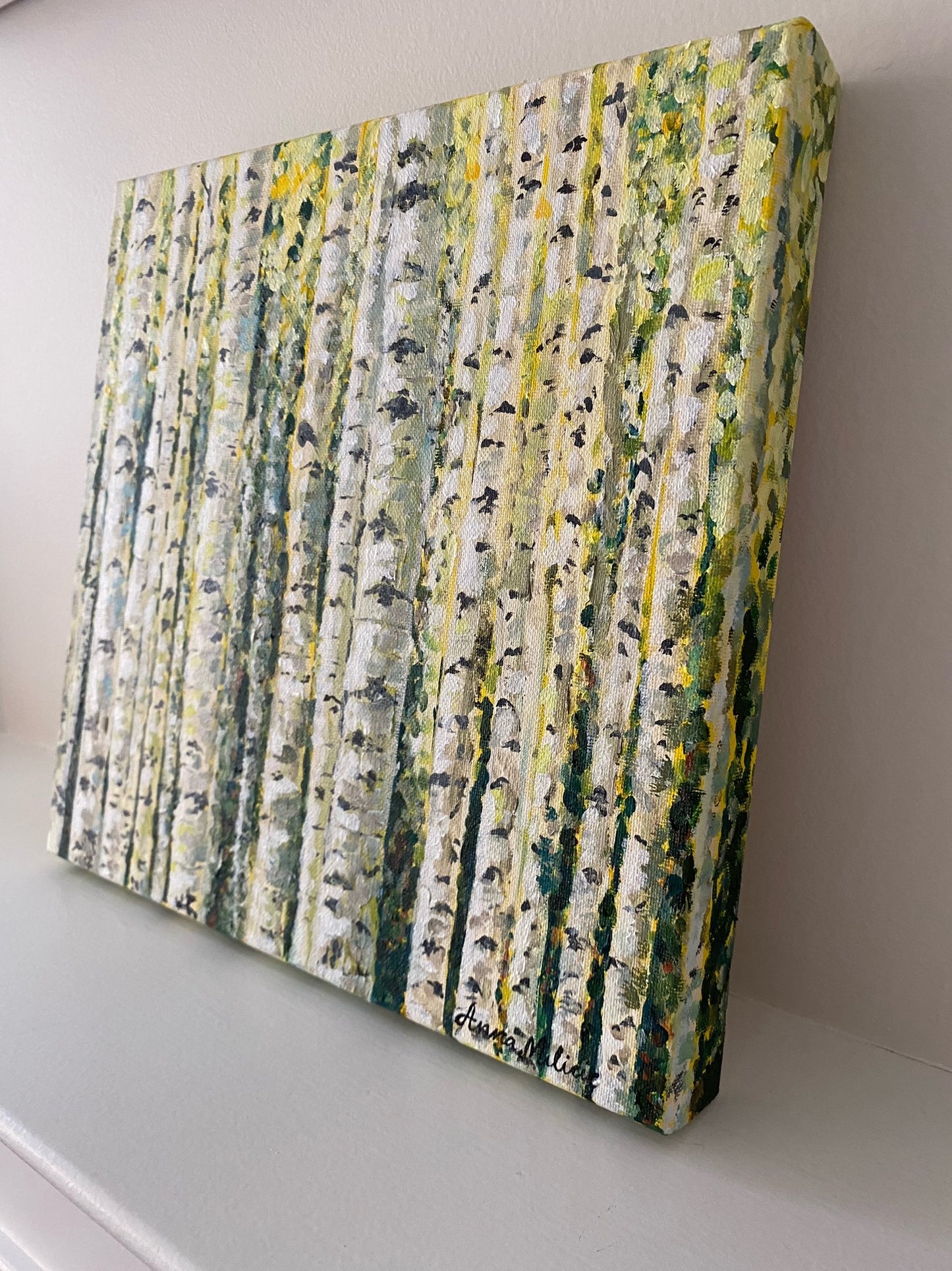 Delight - Oil Painting of Birches