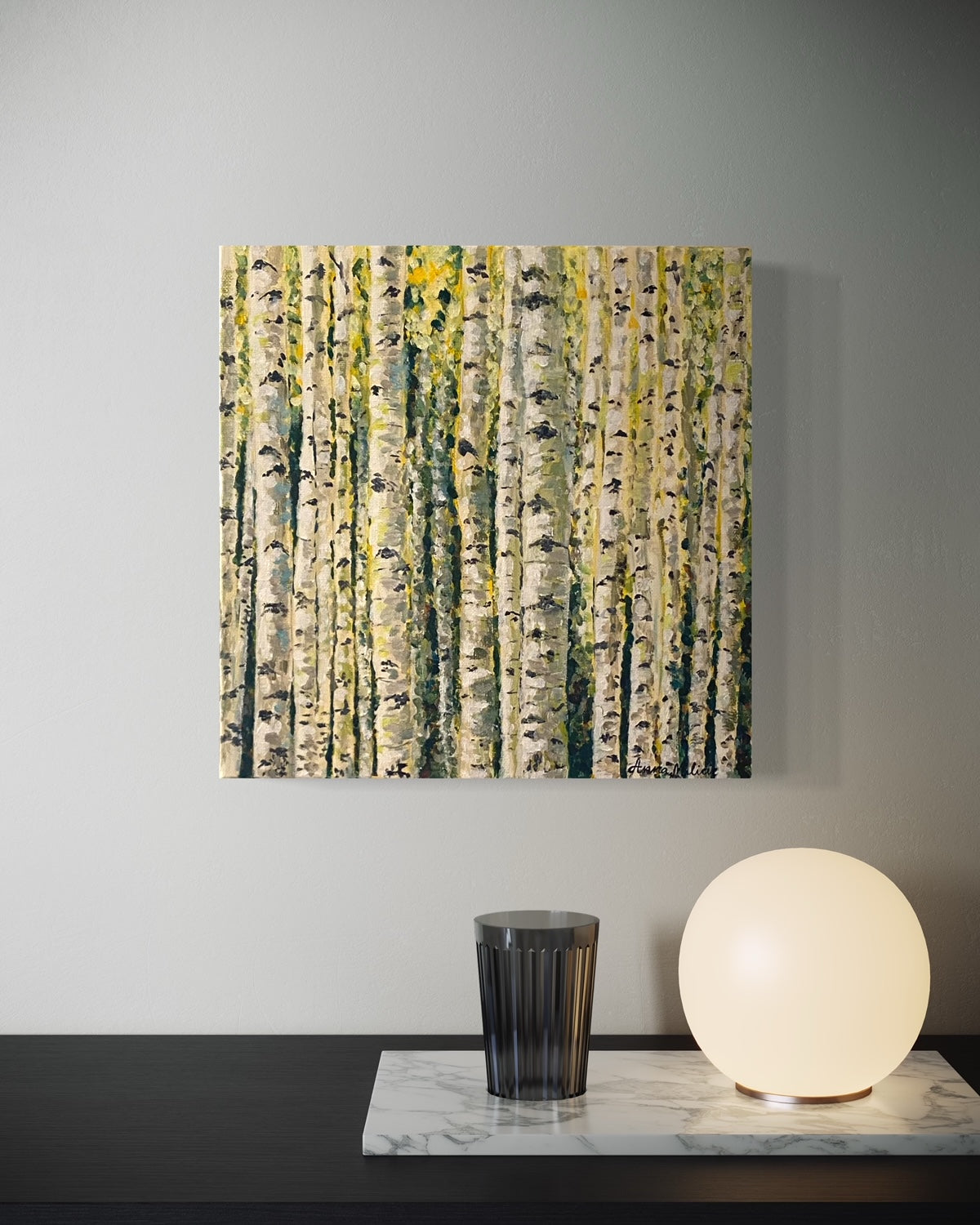 Delight - Oil Painting of Birches